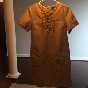 Jcrew tan cotton/linen dress size 4